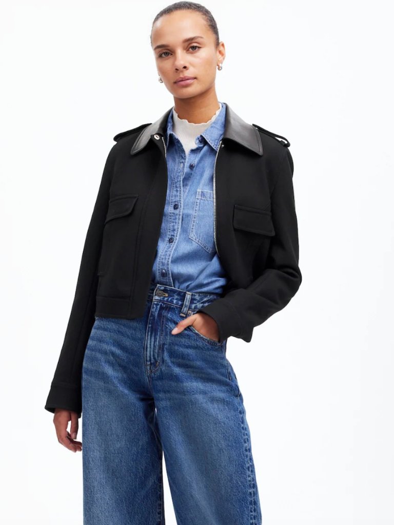 Madewell Shrunken Black Utility Jacket
